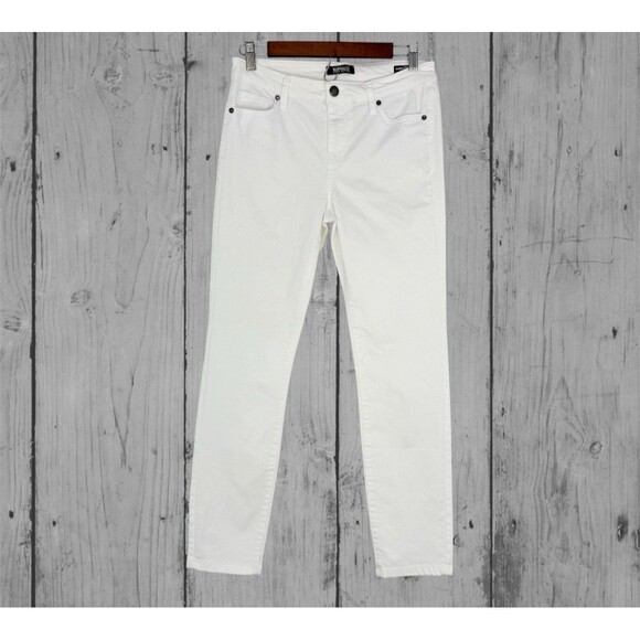 Buffalo David Bitton Jeans Womens 6/28 White Mid-Rise Stretch Soft Ankle Grazer - Picture 1 of 16